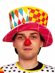 Шляпа-цилиндр Клоун Жоржик взрослый текстиль