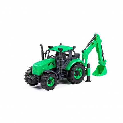 Экскаватор Прогресс инерционный (зелёный) (в коробке)