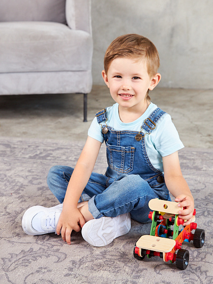 Деревянный конструктор «Джип» 62 элемента