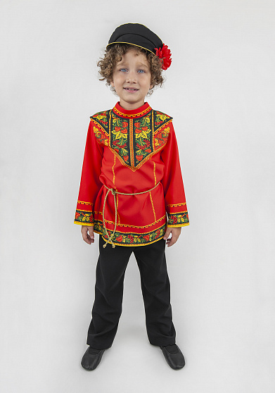Русский народный костюм для мальчика Хохлома Задорная
