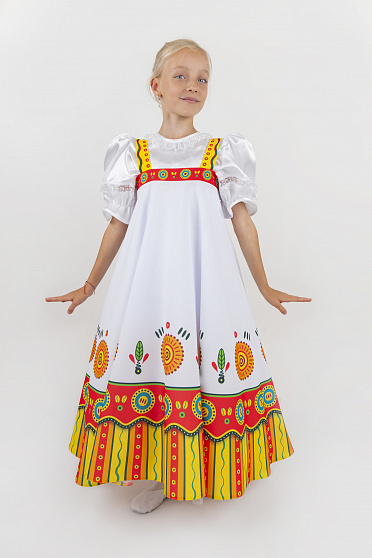 Дымковская Игрушка сарафан удлиненный для девочки