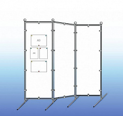 Стенд-ширма №2.1 магнитно-маркерная двухсторонняя 3-х секционная